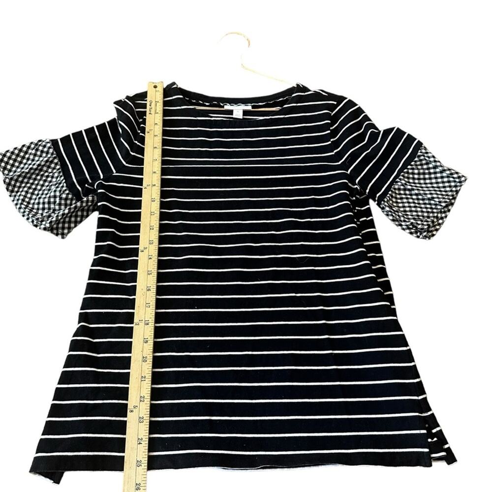 Charter Club Black and White Gingham Top - Size Small - Picture 5 of 6